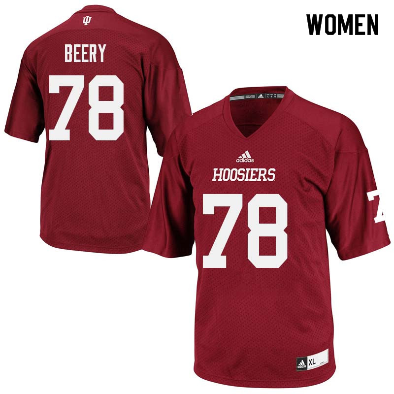 Women #78 Britt Beery Indiana Hoosiers College Football Jerseys Sale-Crimson